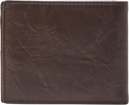 Fossil Billetera plegable de cuero para hombre con ventana de ident...