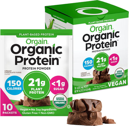 Orgain Proteína en polvo vegana orgánica de 0.74 oz, dulce de choco...