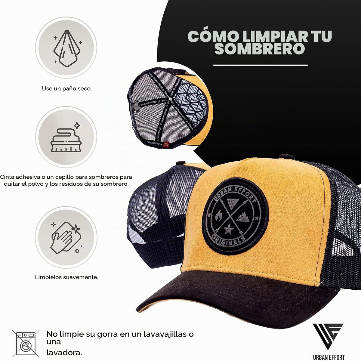 Urban Effort Trucker Hat para hombre – Gorra de béisbol con parte t...