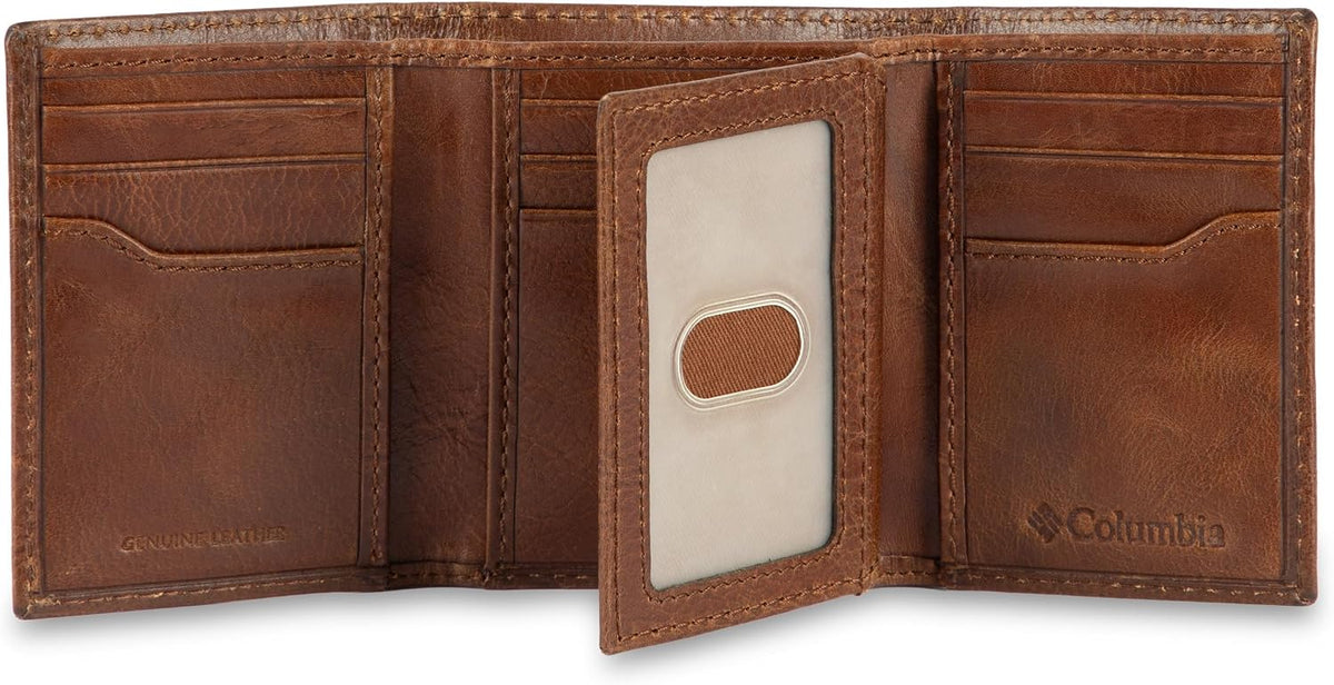 Columbia Billetera plegable delgada RFID para hombre con ventana de...