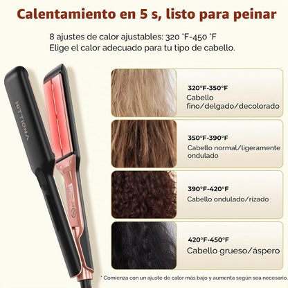 Plancha de pelo de cerámica de 1.75" de ancho para mujeres, pla...