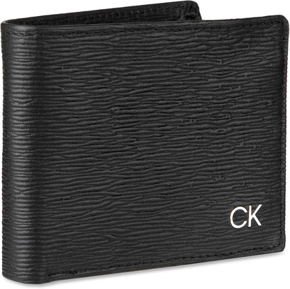 Calvin Klein Billetera plegable minimalista de piel RFID para hombr...