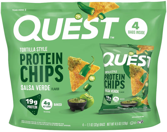 Quest Nutrition Salsa Verde Tortilla Style Chips de proteína, 1.1 o...
