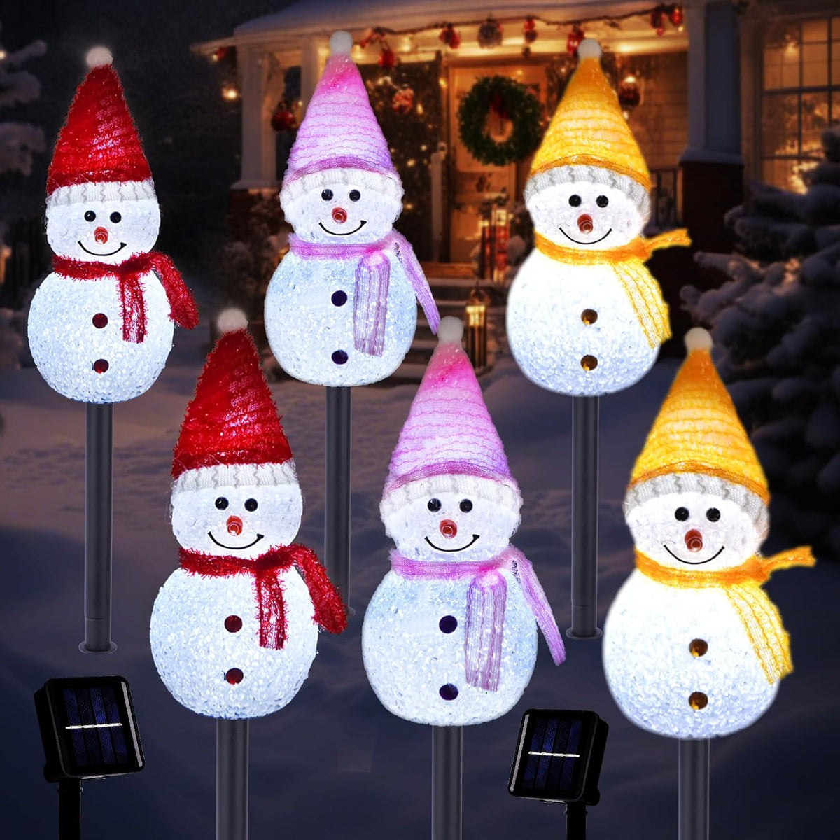 TAILERRI Luces solares de Navidad para camino, decoración al aire l...
