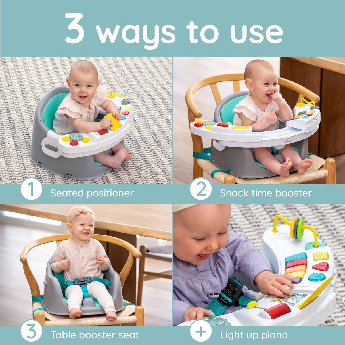 Infantino Music &amp; Lights Discovery Seat &amp; Booster, 3 en 1,...