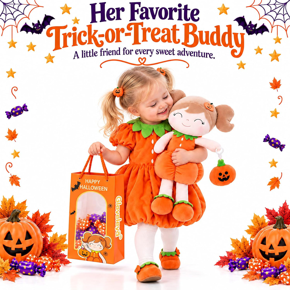 Gloveleya - Muñeca de bebé de Halloween, regalo para niñas, muñecas...