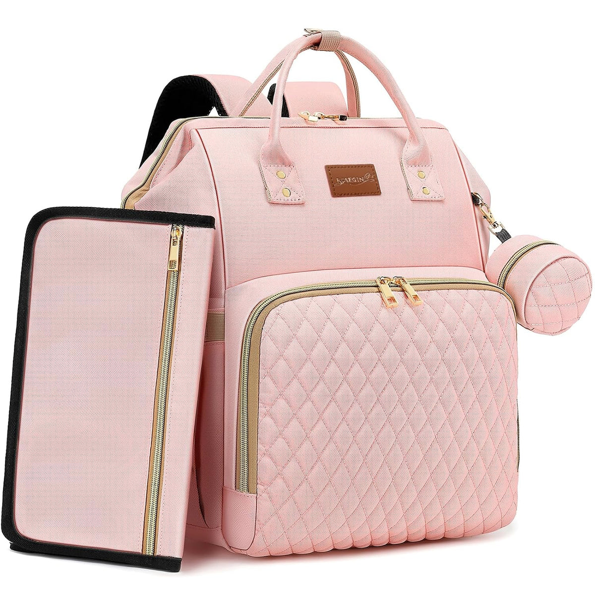 ROSEGIN Mochila rosa para pañales para niñas - Regalos de baby show...