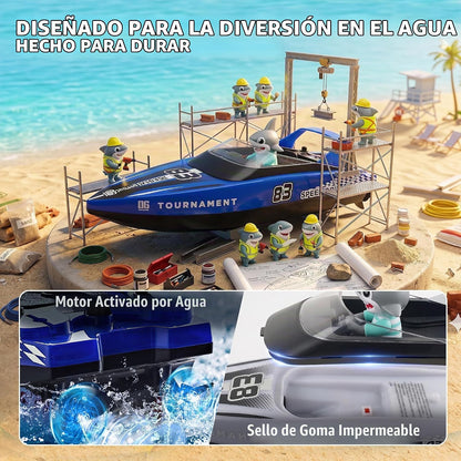 BEZGAR 2 paquetes de 10 pulgadas 15 KPH Fast RC Shark Barcos para n...