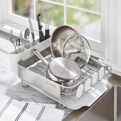 KitchenAid Escurridor compacto de alambre satinado resistente al óx...