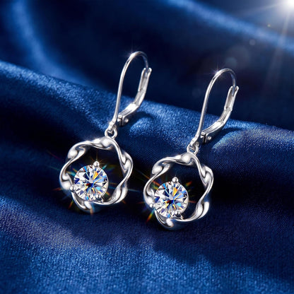 Aretes colgantes de moissanita de 2 quilates para mujer, aretes Mob...