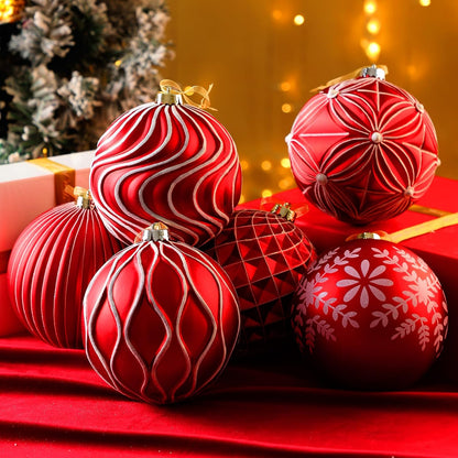 Lanpn 6 bolas de Navidad grandes de 6 pulgadas, decoraciones colgan...