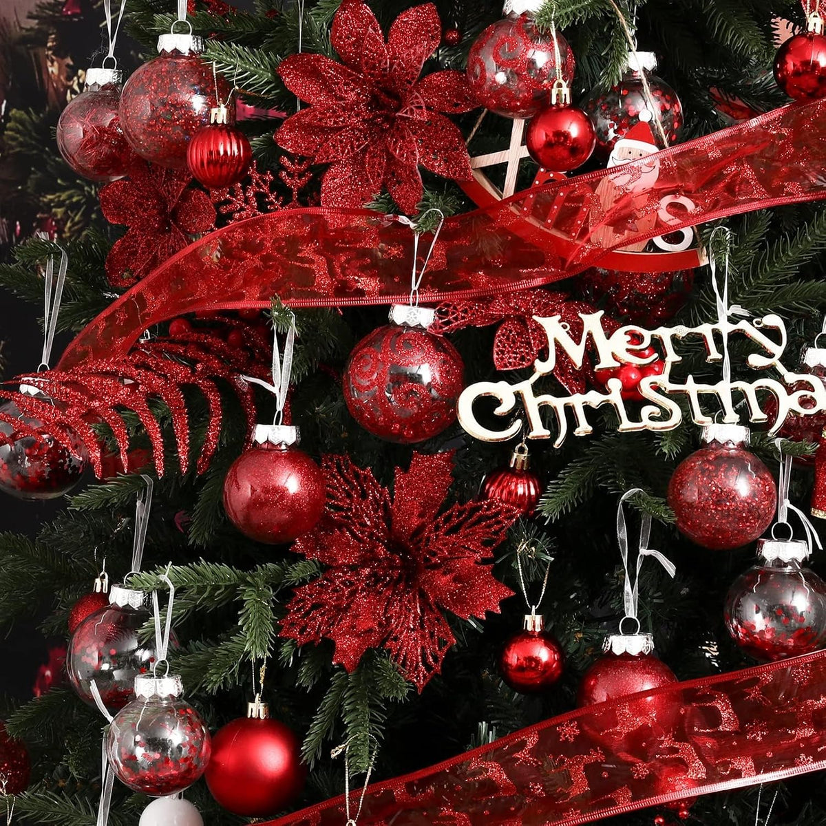 Wironlst Adornos de Bolas de Navidad Irrompibles Transparentes de P...