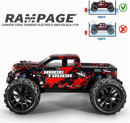 HAIBOXING 1\/18 4WD RC Truck 36KM\/H impermeable 2 baterías 2.4G co...