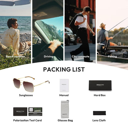 ZENOTTIC Gafas de sol polarizadas de aviador para hombre: protecció...