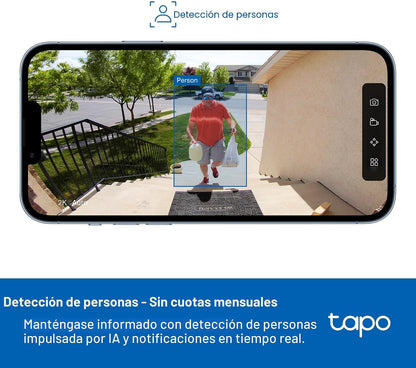 Tapo Cámara de seguridad inalámbrica para exteriores 1080p, batería...