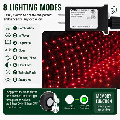 Dazzle Bright - Luces de red de Navidad, 360 LED de 12 pies x 5 pie...