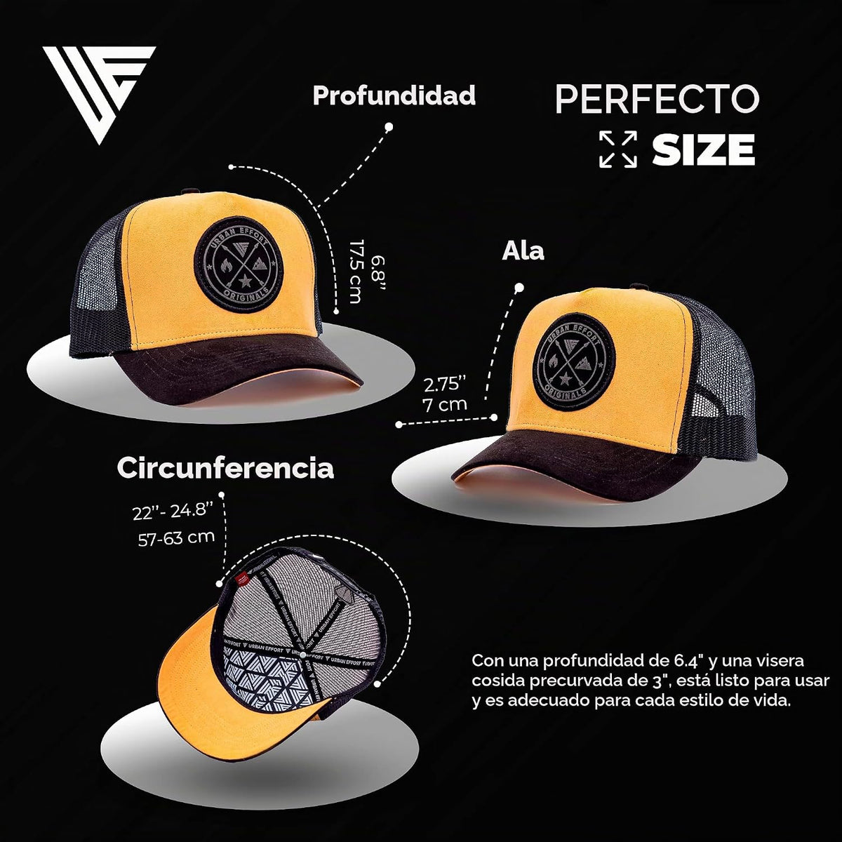 Urban Effort Trucker Hat para hombre – Gorra de béisbol con parte t...