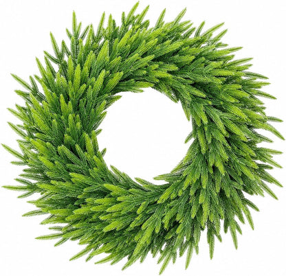 Aptliton Corona de pino de tacto real de 24 pulgadas, decoración na...