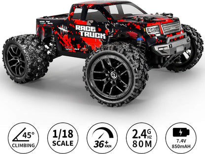 HAIBOXING 1\/18 4WD RC Truck 36KM\/H impermeable 2 baterías 2.4G co...
