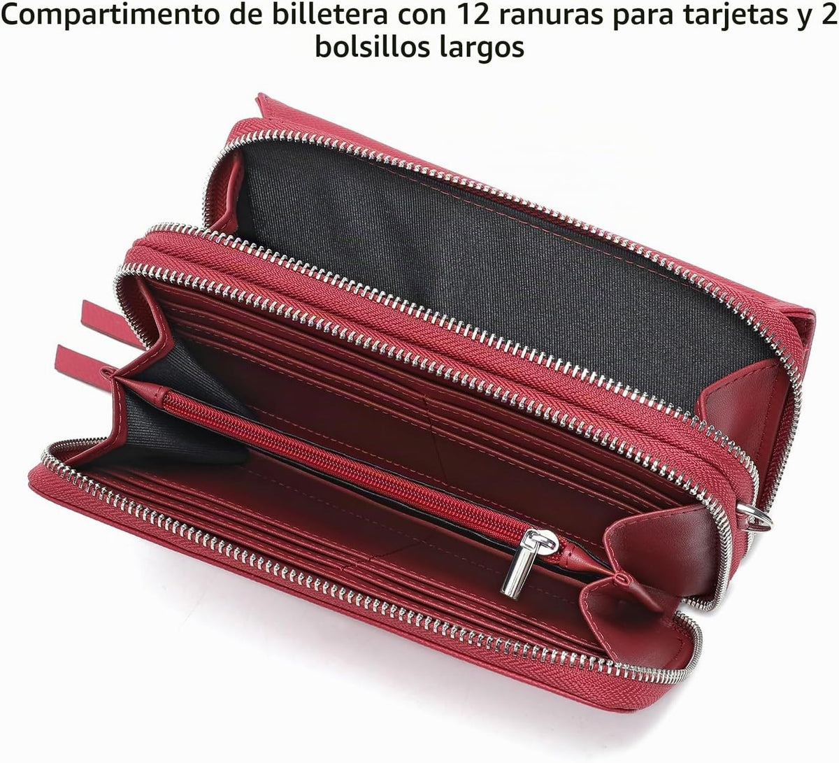 Lanyani Cartera Cruzada RFID con Correa de Muñeca y Bolsillo para T...