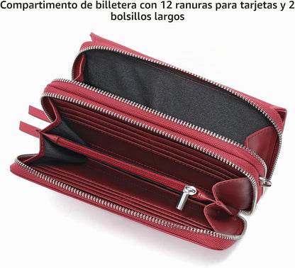 Lanyani Cartera Cruzada RFID con Correa de Muñeca y Bolsillo para T...
