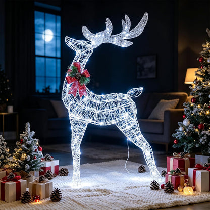 Tangkula Reno iluminado navideño de 4.4 pies, decoraciones navideña...