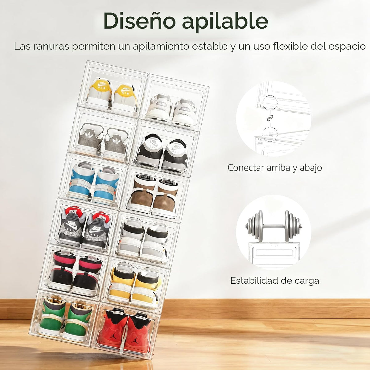 Pinkpum Caja de almacenamiento de zapatos duros mejorada, paquete d...