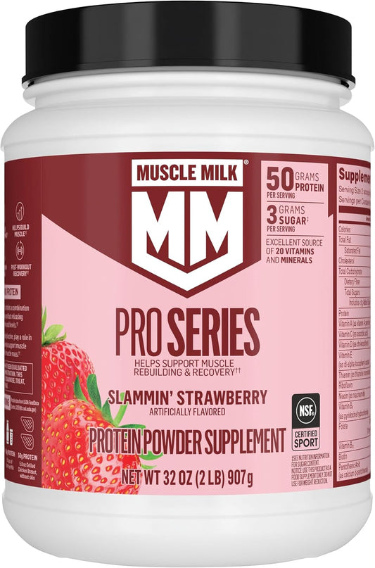 Muscle Milk Pro Series Proteína en polvo suplemento, sabor fresa Sl...