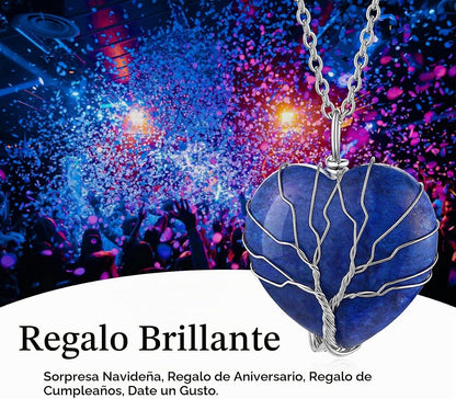 Bestyle Collar de cristal curativo envuelto en árbol de la vida, co...