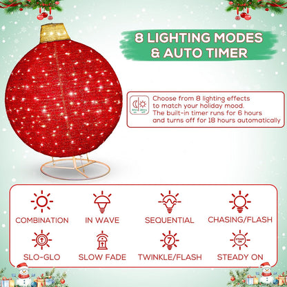 Arborvigro Paquete de 2 adornos de Navidad plegables de 30 y 24 pul...