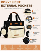 FHELAD Bolsa de pañales para mujer, juego de bolsa de pañales para...