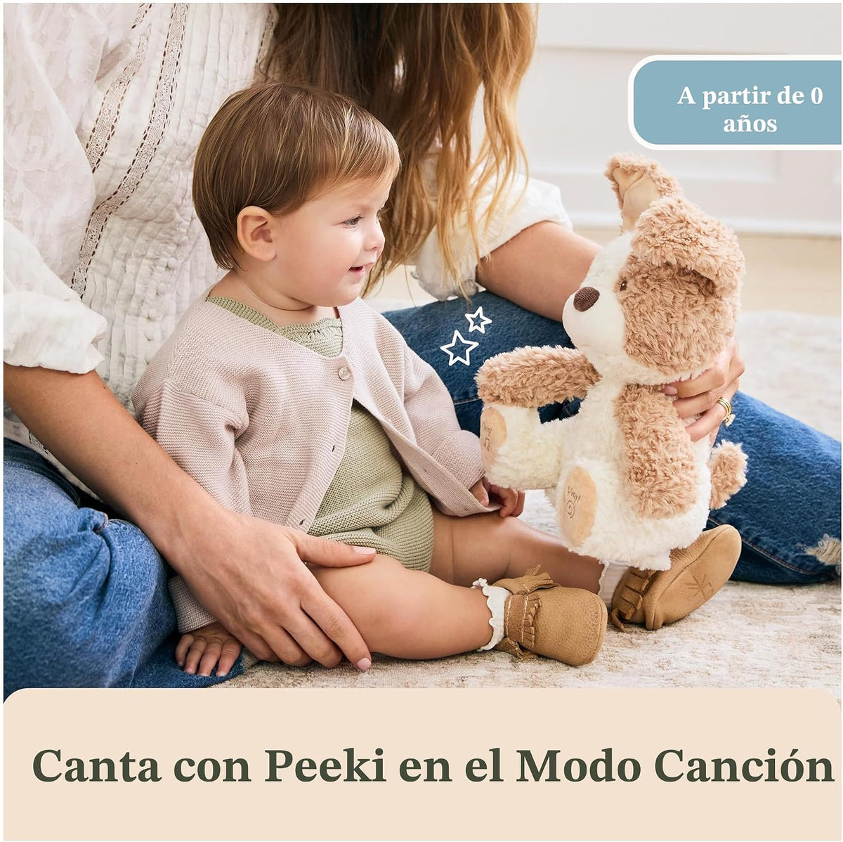 GUND Baby Peeki Puppy Peluche musical animado interactivo de 12 pul...