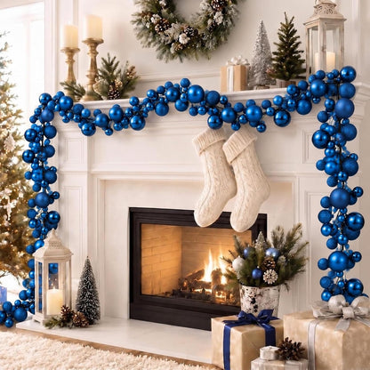 Yuxung 2 guirnaldas decorativas de bolas de Navidad de 6 pies, azul...