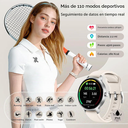 Reloj inteligente para mujer, pantalla AMOLED de 1.27 pulgadas con...