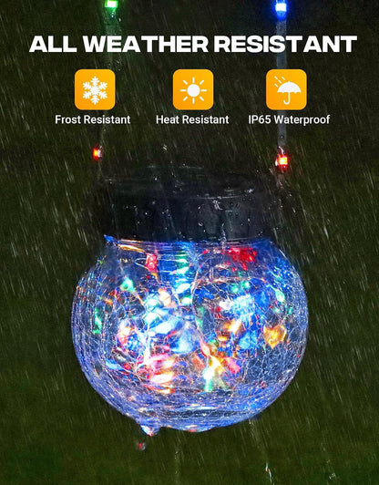 PARTPHONER Paquete de 12 luces solares para exteriores impermeables...