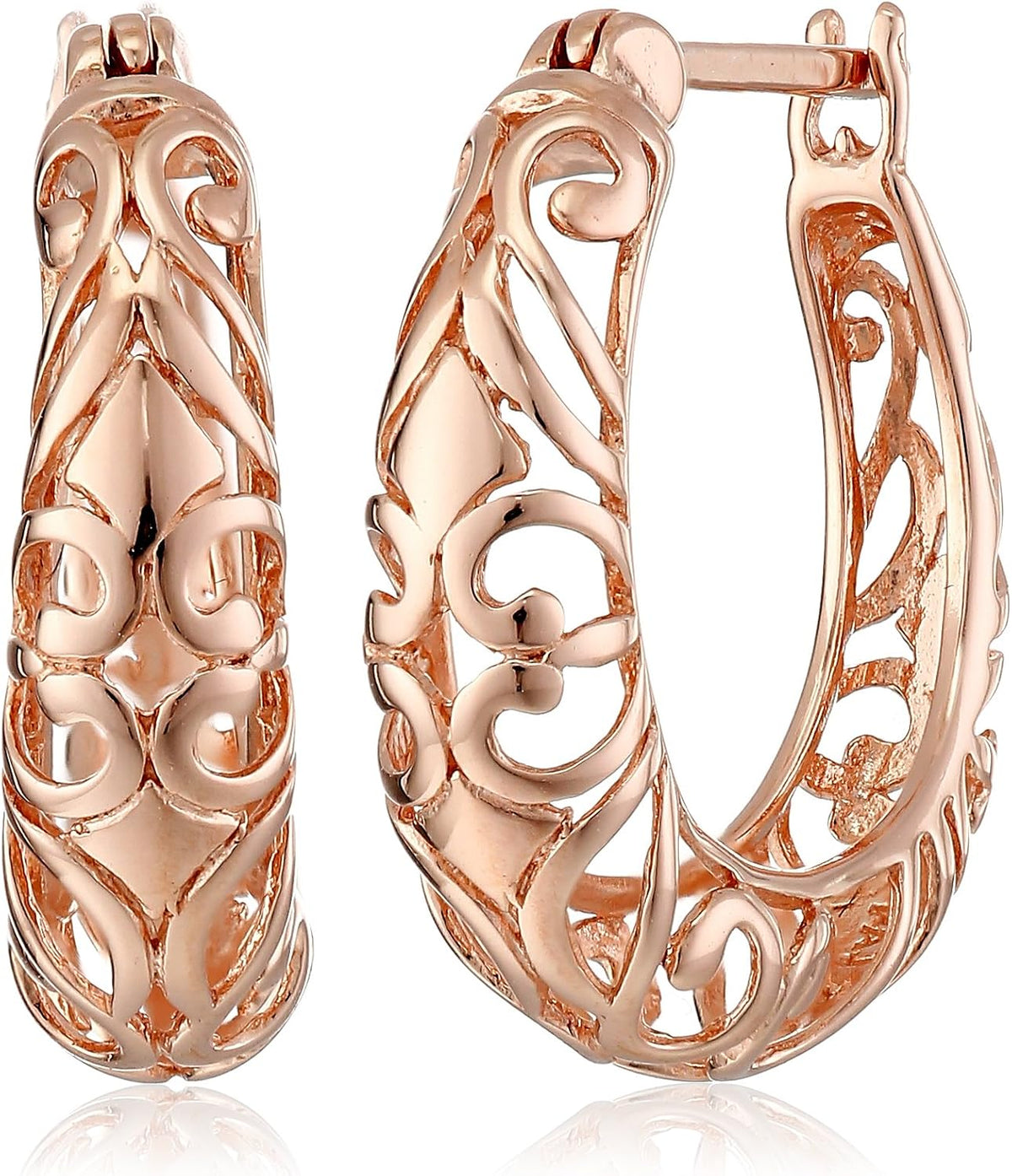 Amazon Collection - Aretes de aro de filigrana abierta en plata de ley