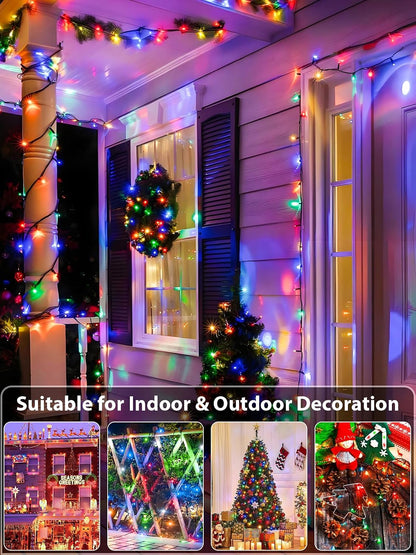Tira de luces de Navidad multicolor extensibles de 75.8 pies con 20...