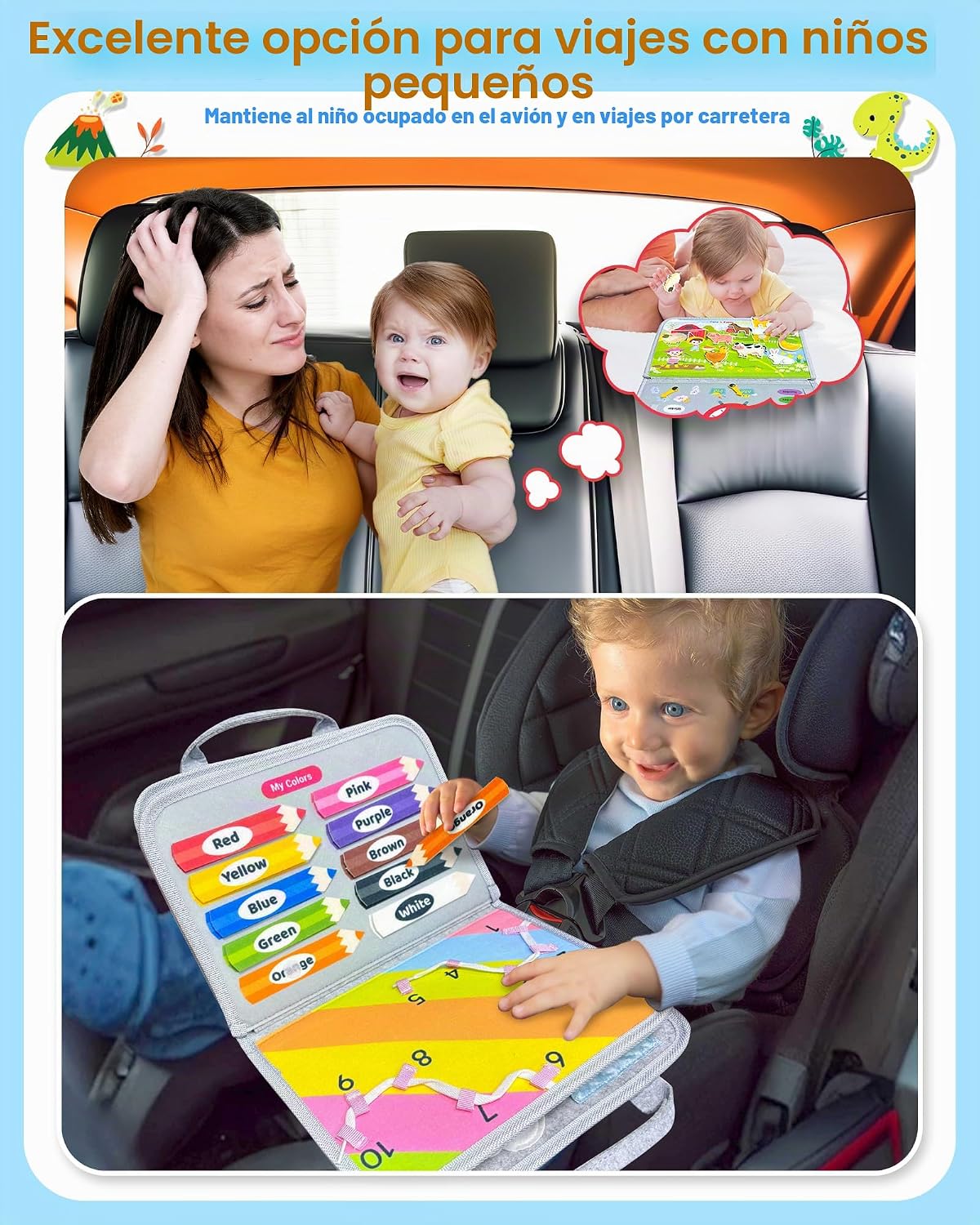 Gojmzo Busy Board Montessori Juguetes para niños pequeños, regalos...