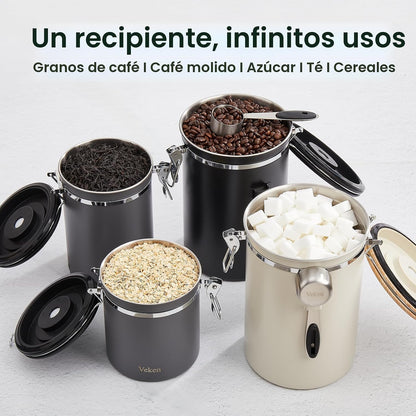 Veken Recipiente de café, 39 onzas, 2.2 libras, recipiente hermétic...
