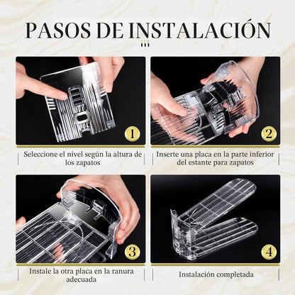 Tgzwme Organizador de ranuras para zapatos, paquete de 10 unidades,...