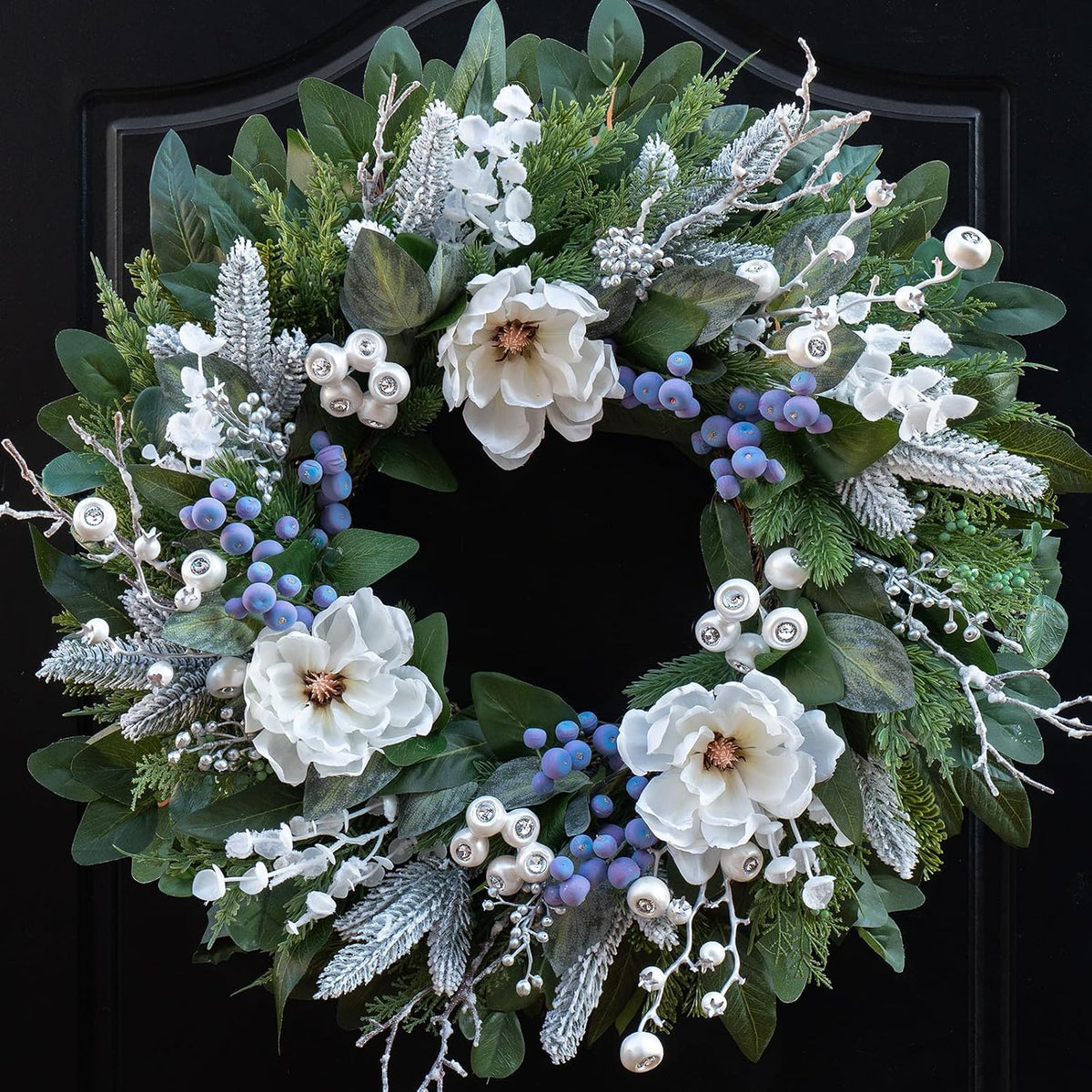 Coronas de invierno para puerta delantera, corona de Navidad e invi...