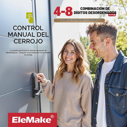 Cerradura de puerta mecánica sin llave con teclado, negro | Izquier...