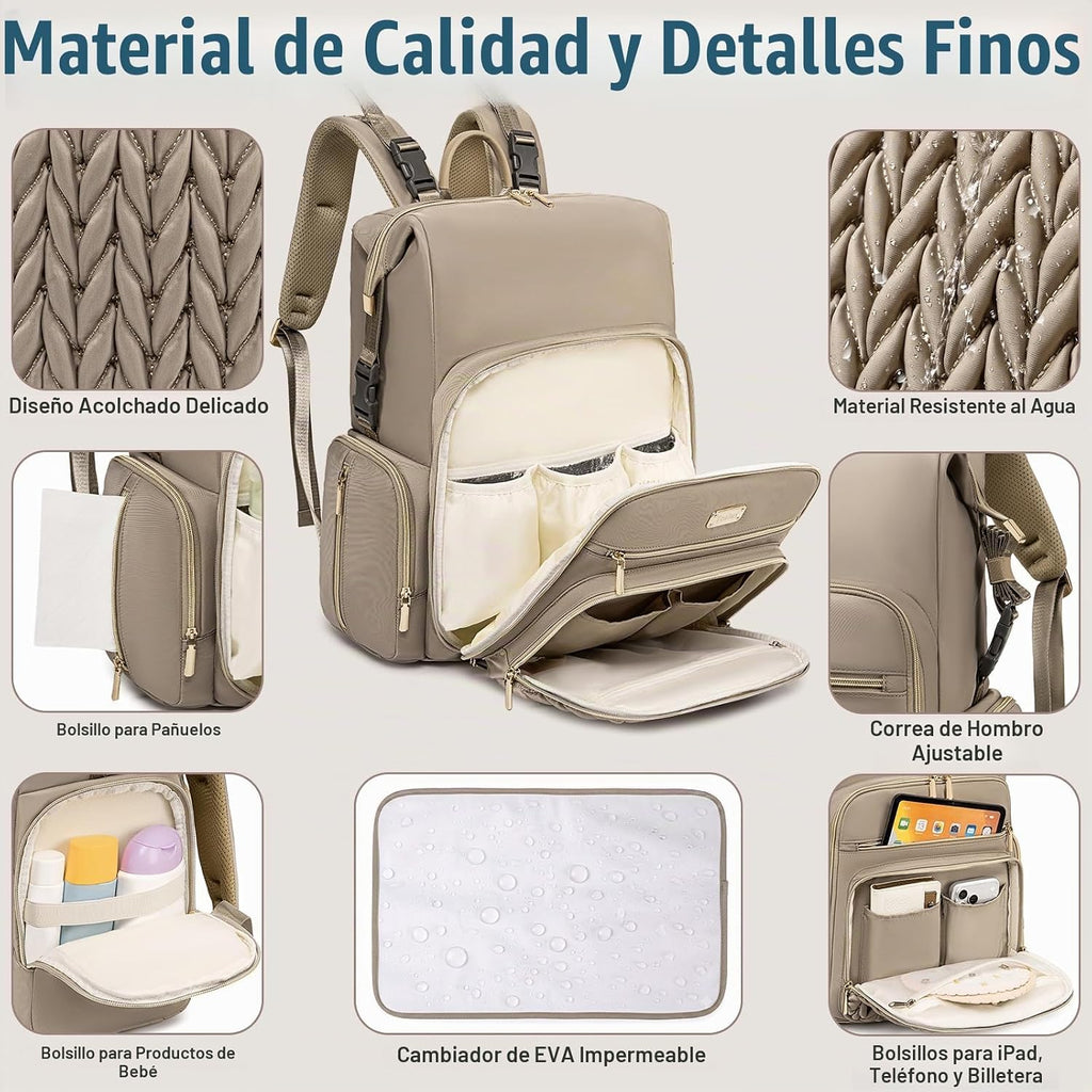 Tealari Mochila para pañales, elegante bolsa de pañales para bebé,...