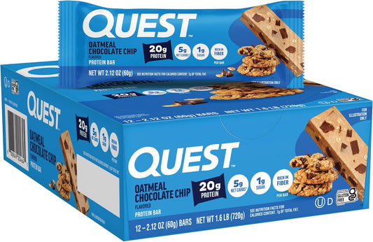 Quest Nutrition Barras de proteína de avena con chispas de chocolat...