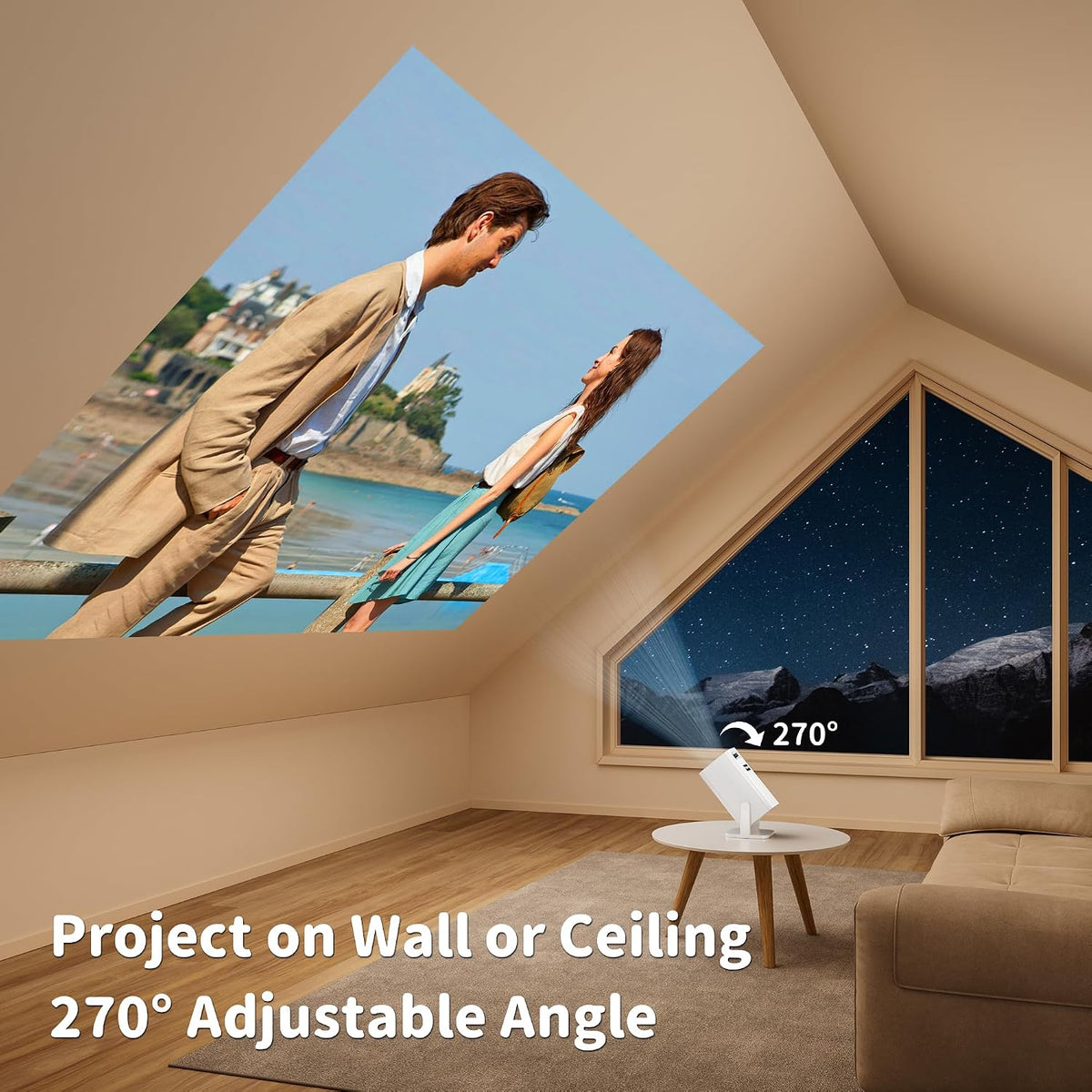 Mini proyector con soporte 4K, proyector portátil de corto alcance...