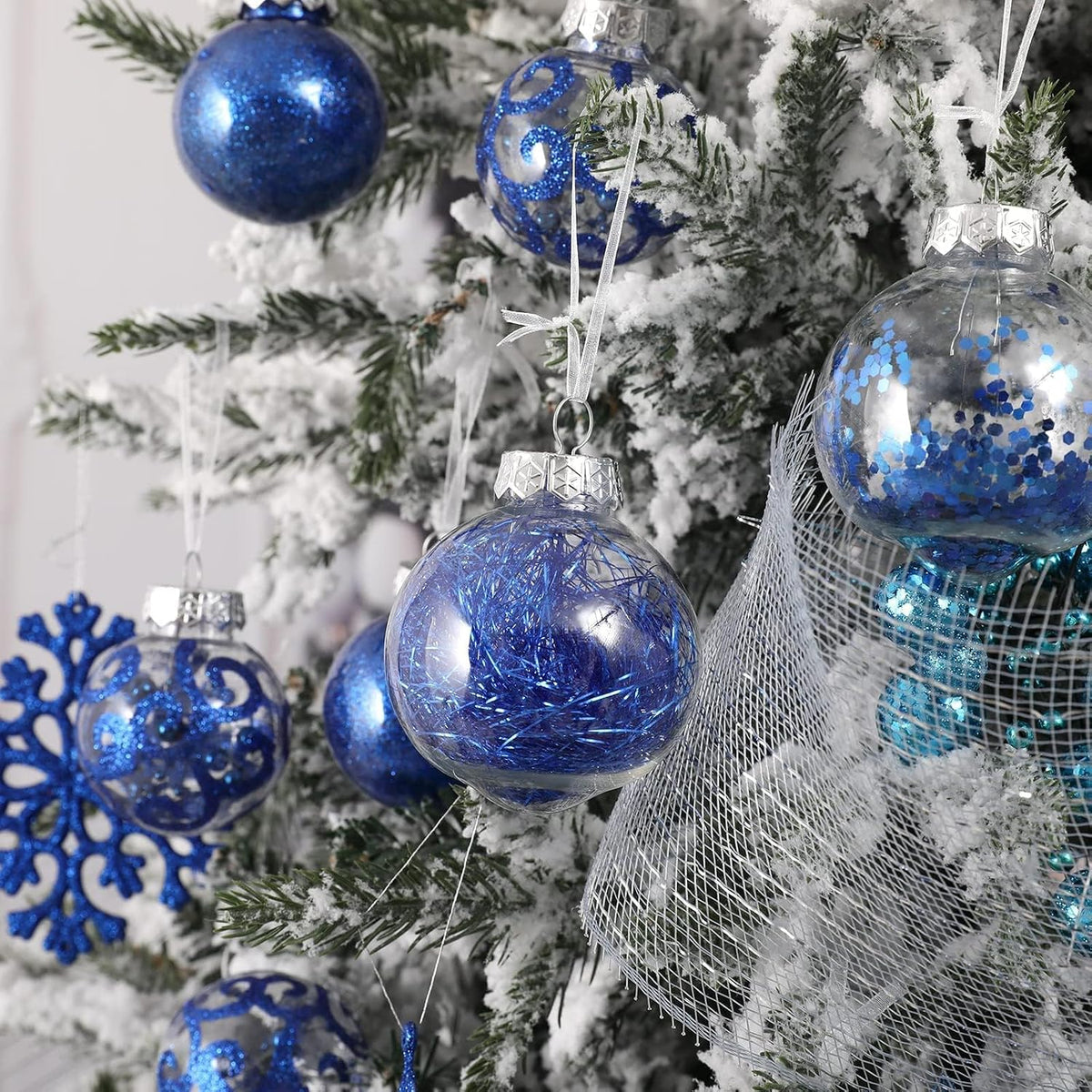 Wironlst Adornos de bola de Navidad inastillables de plástico trans...