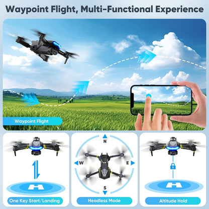 Drone con cámara y drone para niños con luces frías y 2 baterías |...