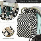 GAIVP mochila de pañales para bebe, negro, rojo (Checkered Black),...