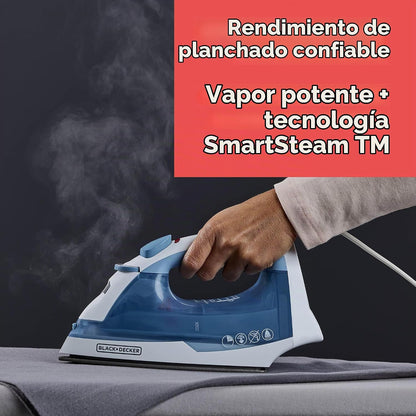 BLACK+DECKER Plancha de vapor para ropa con apagado automático y su...