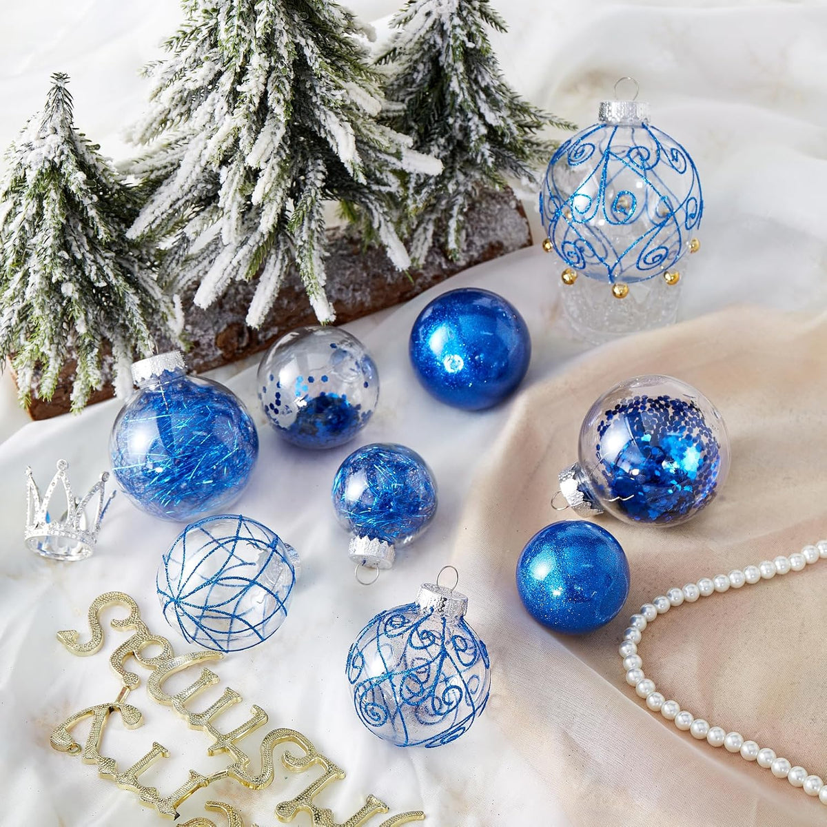 Wironlst Adornos de bola de Navidad inastillables de plástico trans...